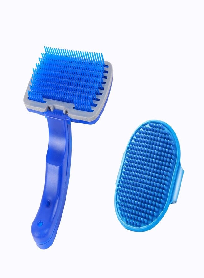 مجموعة العناية بالحيوانات الأليفة - فرشاة ناعمة وفرشاة قفاز استحمام من السيليكون (مجموعة 2 في 1) - Image 1